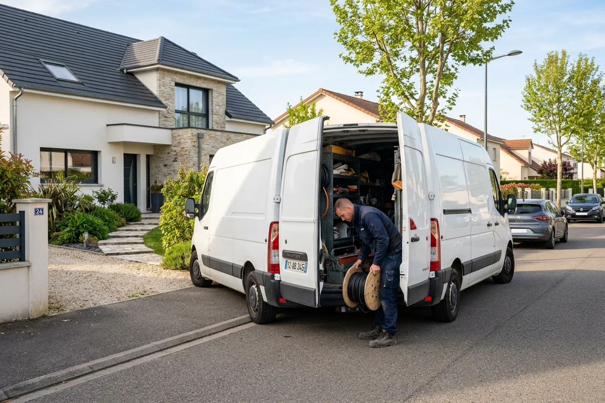 Intervention sur site pour l'installation d'une borne de recharge électrique à Mansac
