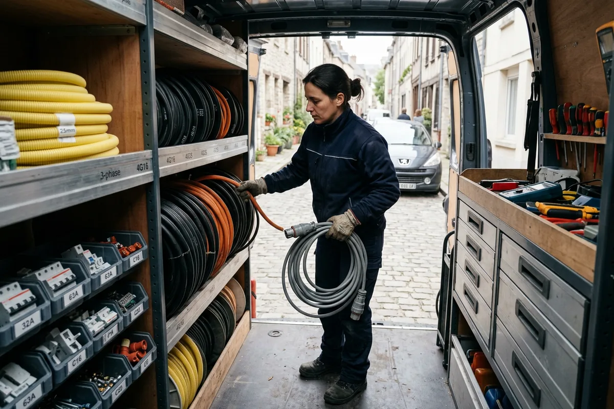 Préparation du matériel pour la pose d'une borne Wallbox performante à Muret Préparation du matériel pour la pose d'une borne Wallbox performante à Muret