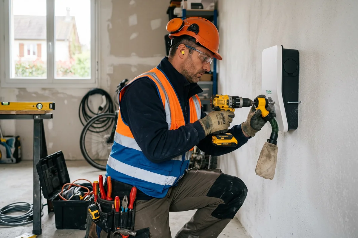 Travaux d'installation d'une borne de recharge pour voiture électrique à domicile à Thann